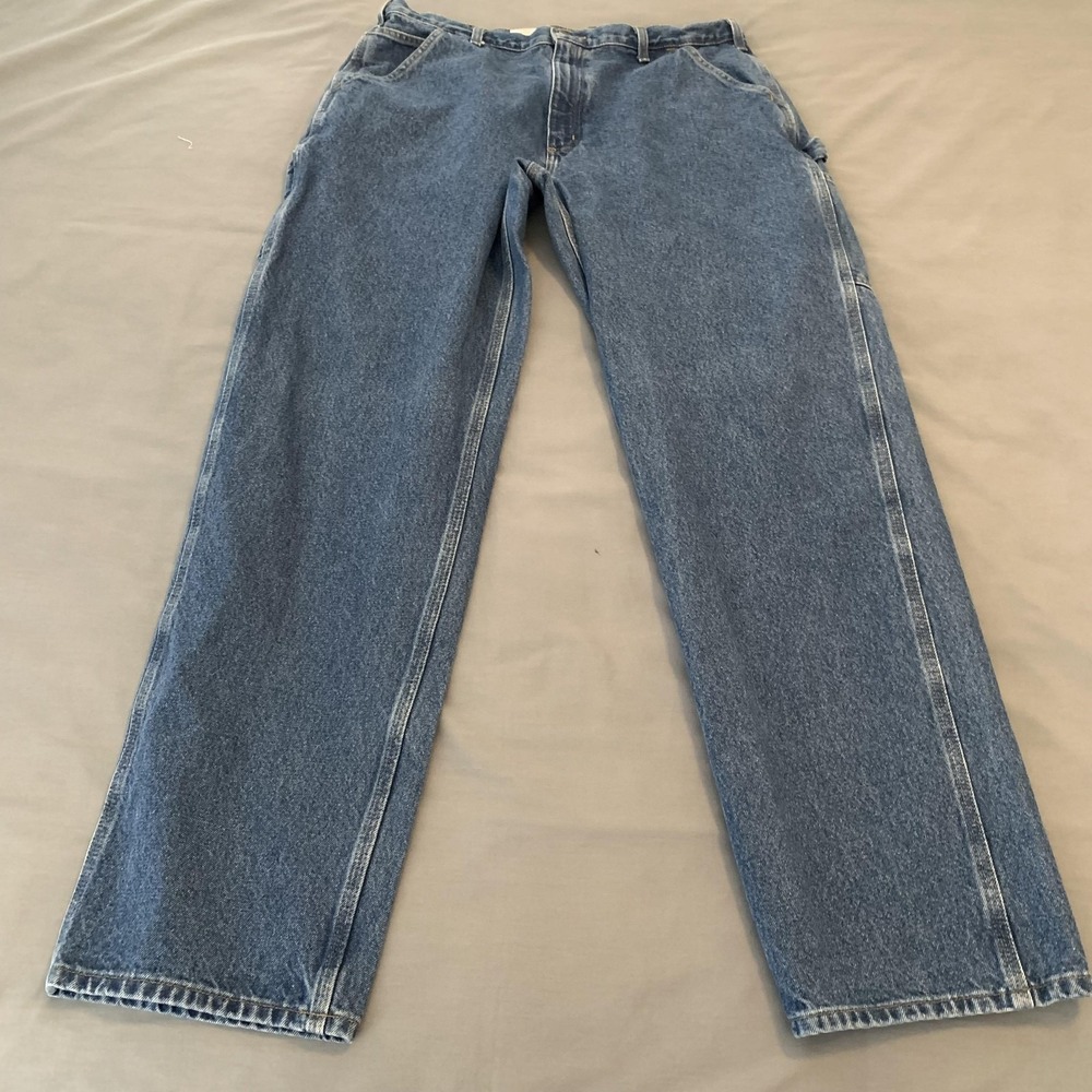 Carhartt Carpenter Jeans Mens 38x34 Blue Medium Wash Relaxed Straight Pants